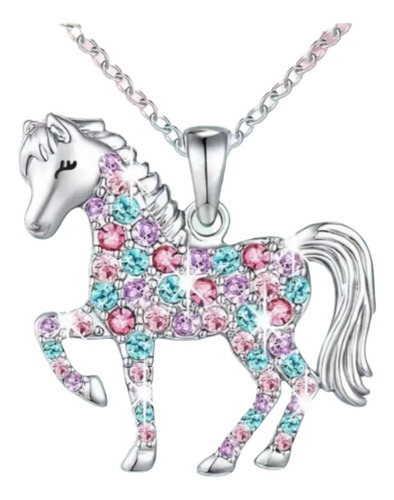 Collar Colgante De Pony Arcoíris Chic Para Niños