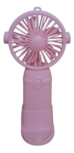 Ventilador Portátil Escritorio Mesa Mano Recargable Chico Color Rosa