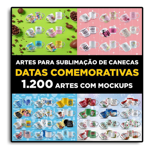 Pack De Artes De Datas Comemorativas Para Canecas
