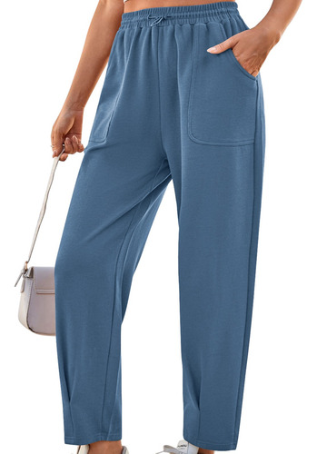Pantalón Largo Casual Con Cordón Con Bolsillos Deportivos Ho