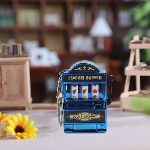 Mini Máquina Tragamonedas Llavero Encanto Máquina De Azul