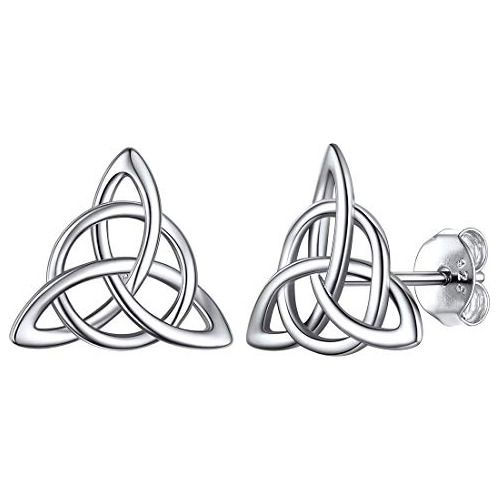 Aretes Stud Nudo Celta Plata 925 Hipolargénicos Mujer