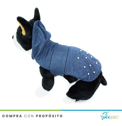 Imagen 2 de 5 de Abrigo Mod Puntos Azul Marino (xs)