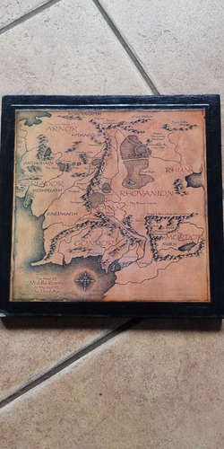 Rotulo Mapa Lord Of The Rings Middle Earth 25cm X 25 Cm 