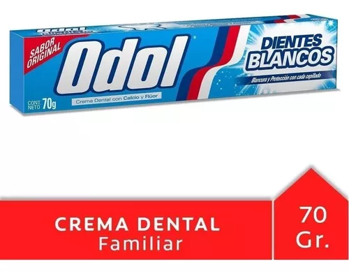 Pasta Dental Odol Dientes Blancos Y Protegidos En Crema 70 G