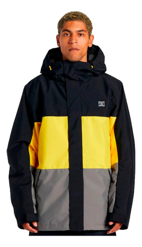 Campera Dc Snow Hombre Defy Negro-ama-gris Fuk