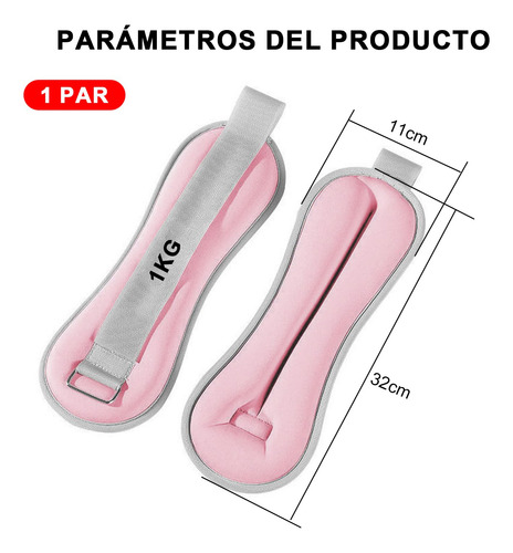 Pesas De Polainas Ajustables 1kg Para Fitness 2 Piezas