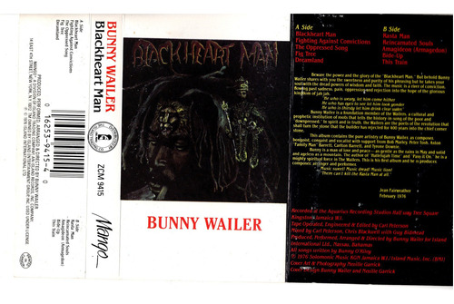 Fo Bunny Wailer Cassette Blackheart Man Canada Ricewithduck