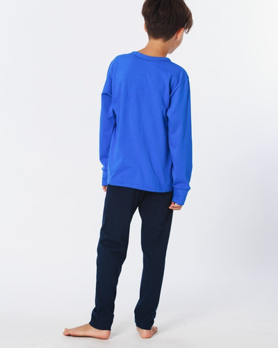 Imagen 2 de 6 de Pijama Eyelit Invierno Niño Remera Estampada Art.1599