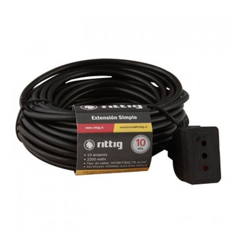 Alargador Simple 10mts, Negro Rittig