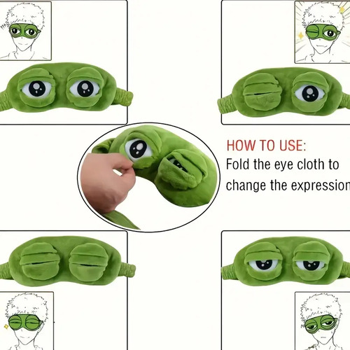 1 Antifaz Para Dormir Con Ojos Verdes De Rana Reposo