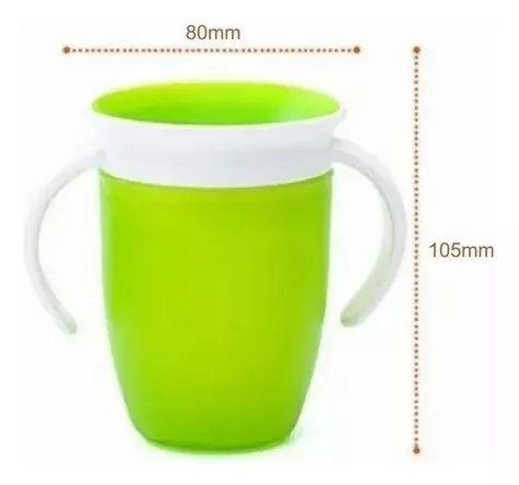 Vaso Entrenador 360 Antiderrames, Bebés, 4colores Color Verde