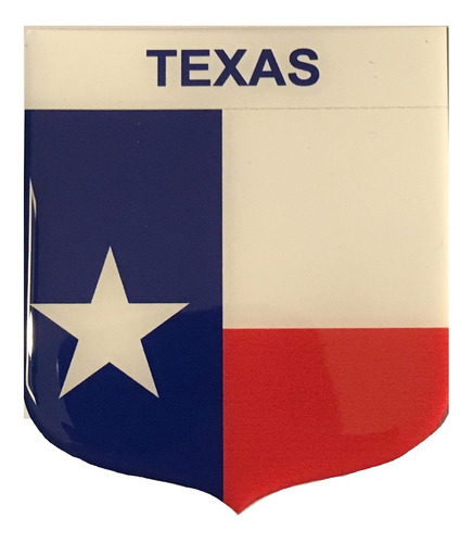 Adesivo Resinado Em Escudo Da Bandeira Do Texas