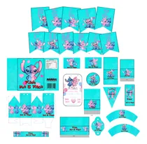 Comprar Kit Imprimible Cumpleaños,candy Bar Stitch Personalizable.