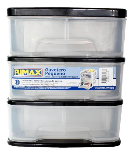 Caja Organizadora Pequeña De 3 Niveles Negro Rimax