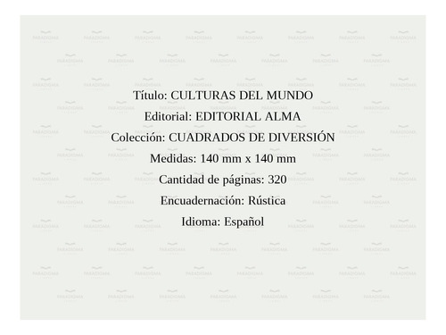 Libro Culturas Del Mundo - Anders Producciones - Alma