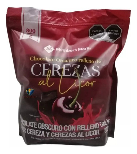 Chocolate Obscuro Relleno Cerezas Al Licor Members Mark 800g