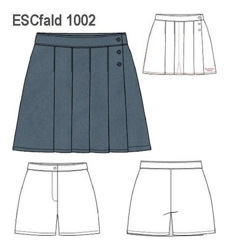 ( Moldes De Ropa)   Pollera  Pantalon Colegial  1002