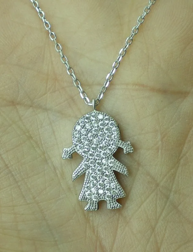 Cadena Y Dije De Plata 925 Nena Con Zafiros