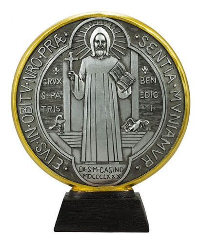 Medalhão São Bento 18cm - Enfeite Resina