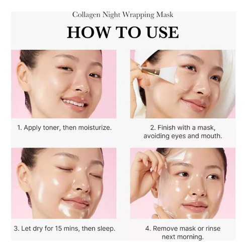 Máscara De Colágeno Para Envolver La Noche, Máscara Exfolian