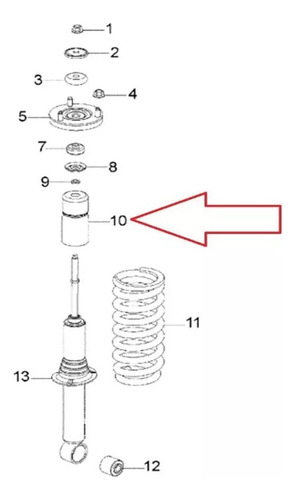 Prot. De Polvo Amortiguador Delantero Gm Parts S10 16/17