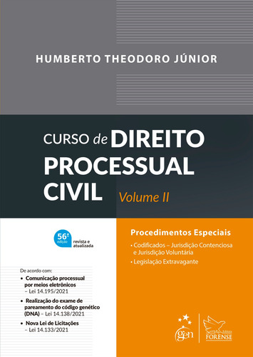 Curso de Direito Processual Civil - Vol. 2, de Theodoro Jr, Humberto. Editora Forense Ltda., capa mole em português, 2022