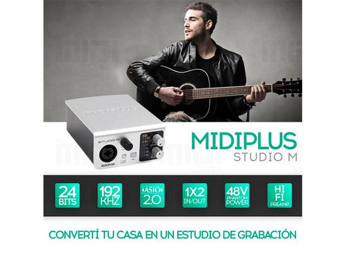 Imagen 4 de 10 de Placa De Sonido Externa Usb Midiplus Studio M 24bits 192khz