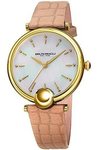 Reloj De Pulsera De Cuero Italiano Miranda 1021 Cuarzo Suizo