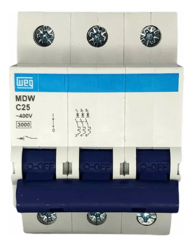 Weg Mdwc253 Disjuntor Termomagnético Tripolar 25 A