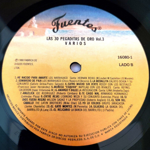 Varios Artistas - Las 30 Pegaditas De Oro Vol.3 Lp