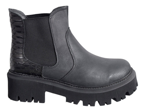 Bota Corta Mujer Sky Blue Preston Plataforma Elástico Cuero 