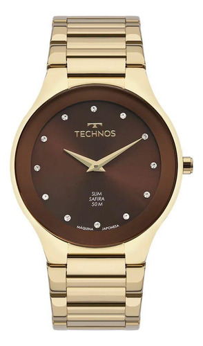 Relógio Technos Feminino Slim Social Dourado Gl22ab/1m