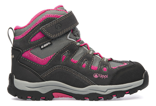 Botín Niña Puelo Cs Hi Velcro Gris / Fucsia Lippi I25