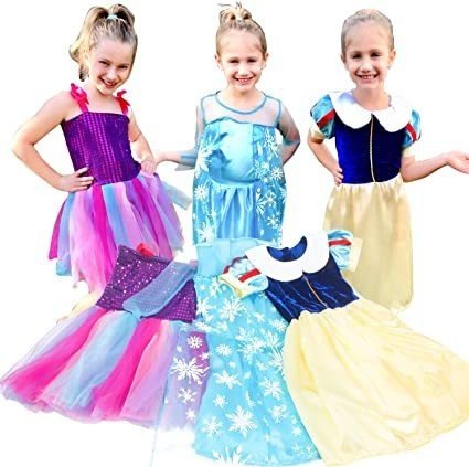 Vgofun - Juego De 3 Vestidos De Princesa Para Niñas De 3 A 6