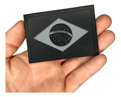Bandeira Do Brasil Eua Emborrachada Patch Adesivo Velcro 3d Cor Preto