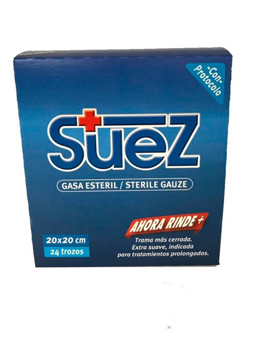 X10 Cajas De Gasas Suez 20x20- 24 Trozos