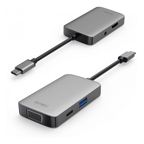 Wiwu Hub Usb-c 5 En 1 A513hvp Type-c/hdmi/vga/stereo/usb 3.0