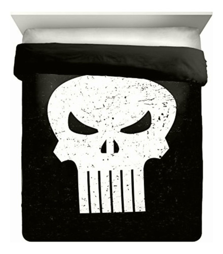 Jay Franco Punisher Skull Edredón Reversible Para Cama