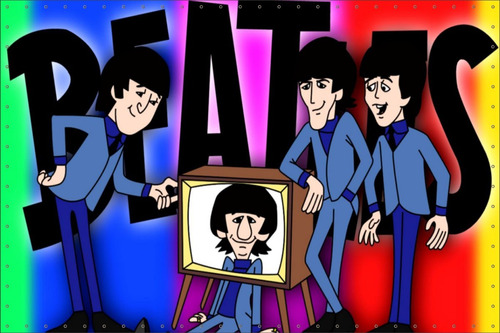 Painel De Festa Beatles Lona 1x1.50m Aniversário