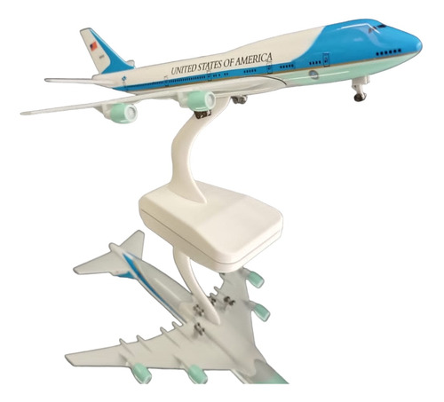 Avión Presidencial Usa B747, Escala 1:350, 19cms, Metalico.