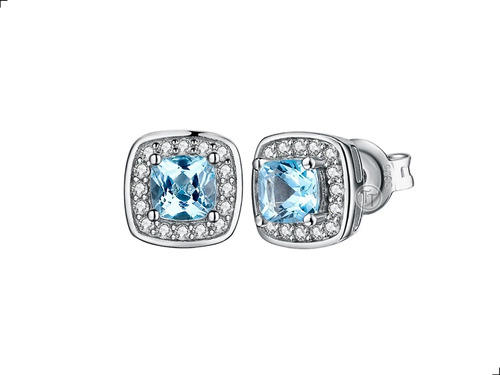 Aretes Topaz 3.0 Cts Plata 1ra Ley 925 By Thi Tur® Square