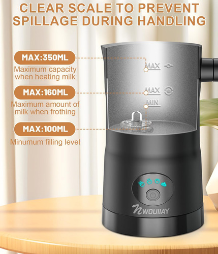Espumador De Leche Eléctrico 4 En 1 11.8oz/350ml Espuma C...
