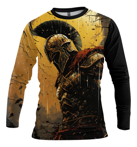 Playera Manga Larga Hombre Spartan Warrior Sublimación 