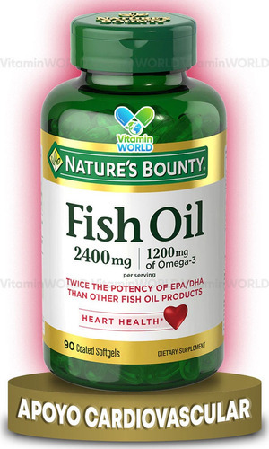 Suplemento Aceite Pescado Nature's Bounty Fish 2400 Mg Oilso Sabor Sin sabor