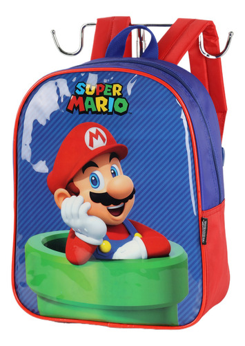 Mochila De Costas Pequena Creche Petit Super Mario Cor Azul