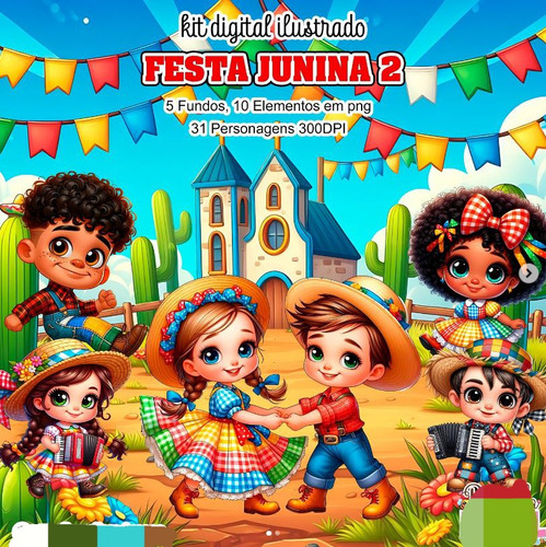 Arquivo Digital Kit Ilustrado Festa Junina 2 Zip