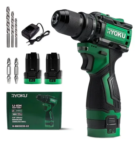 Parafusadeira Furadeira Brushless Sem Fio 2 Baterias 16v10mm
