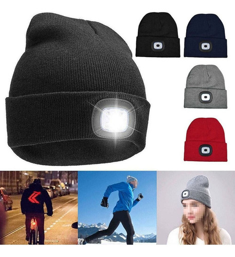 Gorro De Punto Led, Gorro De Senderismo, Que Emite Luz Calie