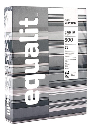 Pack 10 Resmas Papel Fotocopia Carta 500 Hjs/ 75gr Equalit